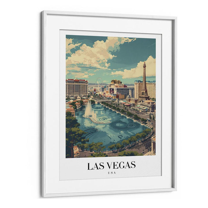 vegas travel posters in White Frame With Mount