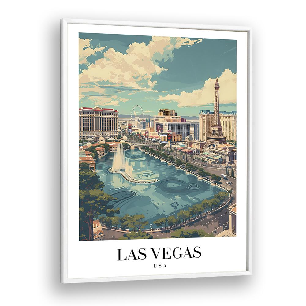 vegas travel posters in White Plain Frame