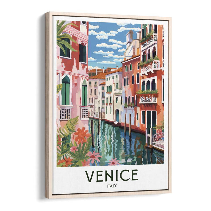 venice dreams travel posters in Oak Wood Floater Frame