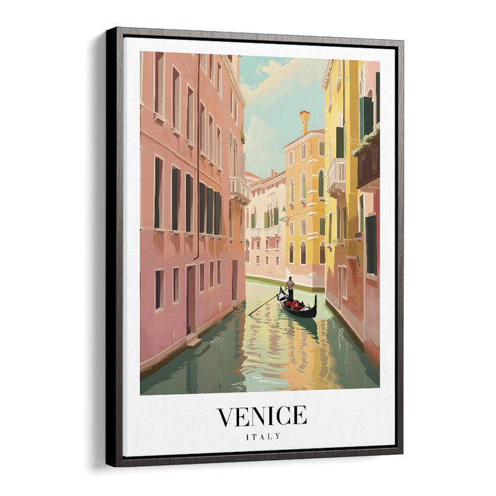 venice-italy I travel posters in Black Floater Frame