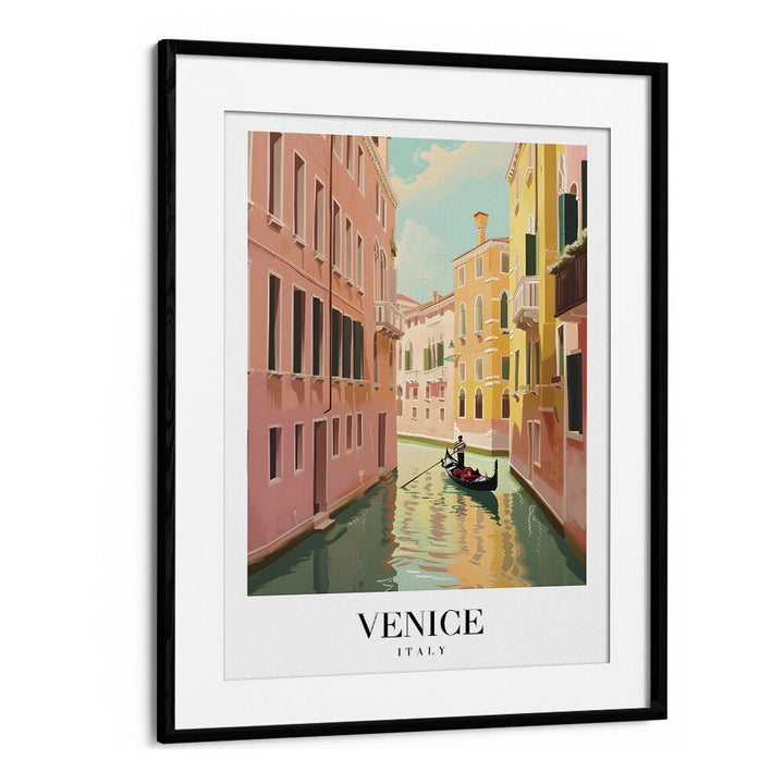 venice-italy I travel posters in Black Frame With Mount