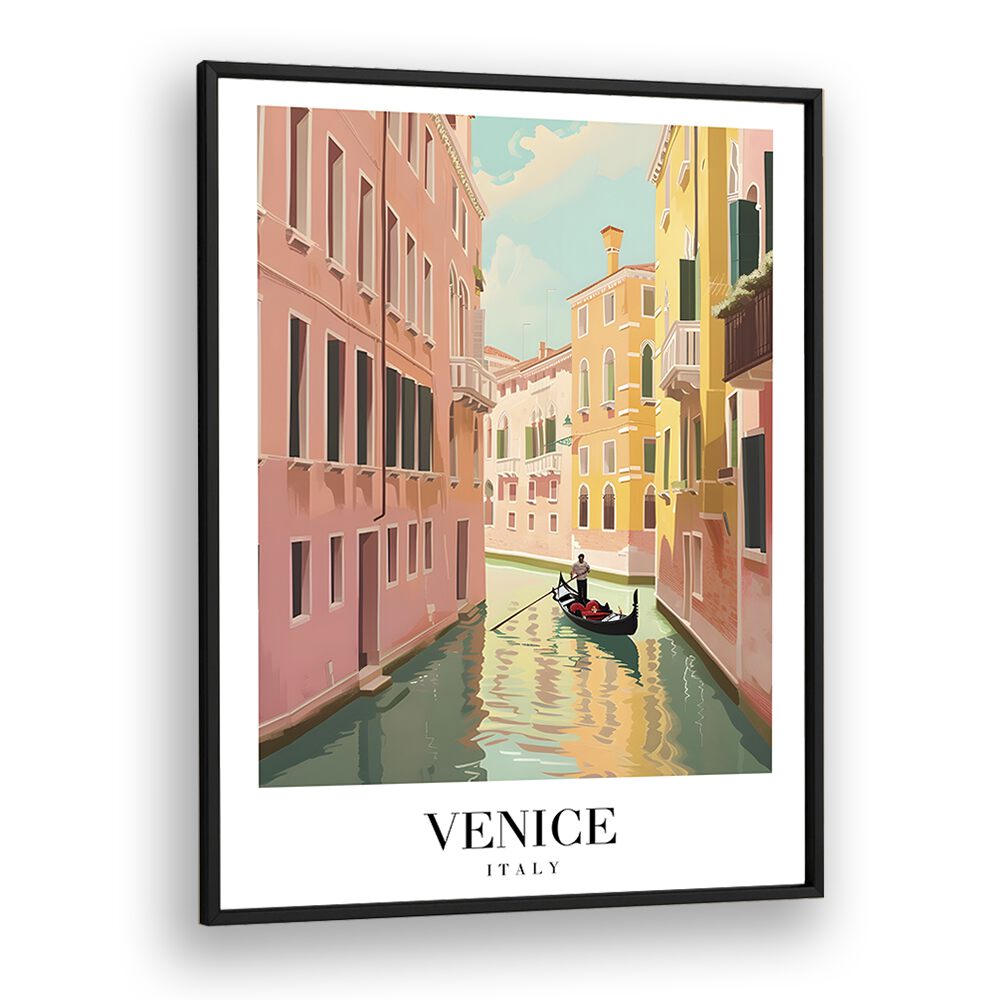 venice-italy I travel posters in Black Plain Frame