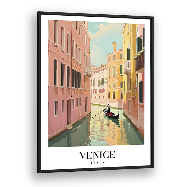 venice-italy I travel posters in Black Plain Frame