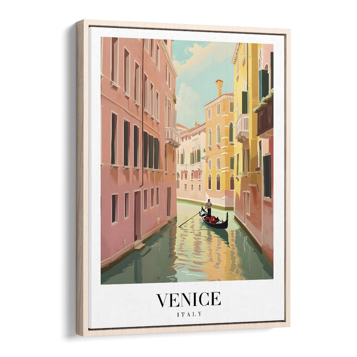 venice-italy I travel posters in Oak Wood Floater Frame