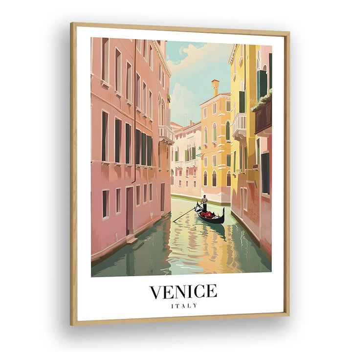 venice-italy I travel posters in Oak Wood Plain Frame