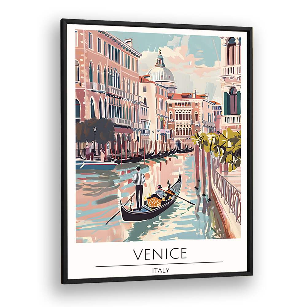 venice-italy travel posters in Black Plain Frame