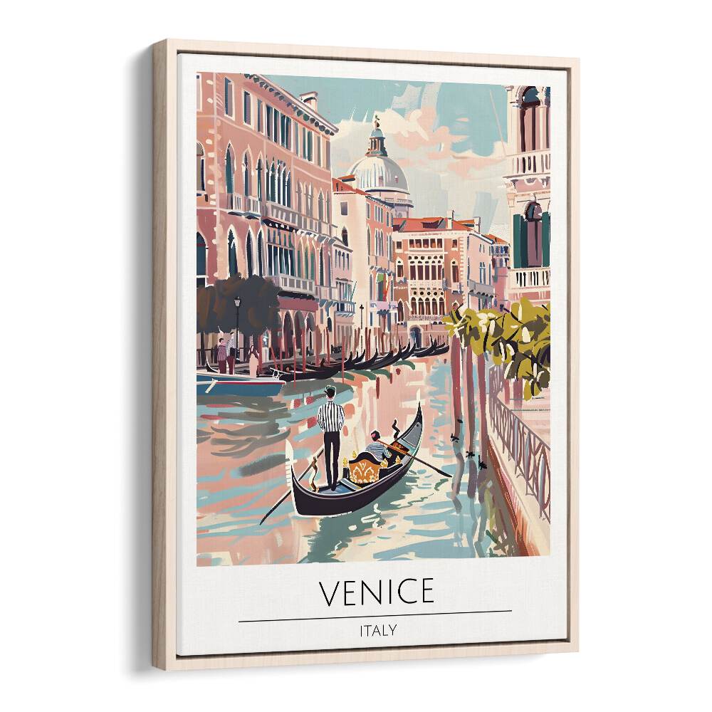 venice-italy travel posters in Oak Wood Floater Frame