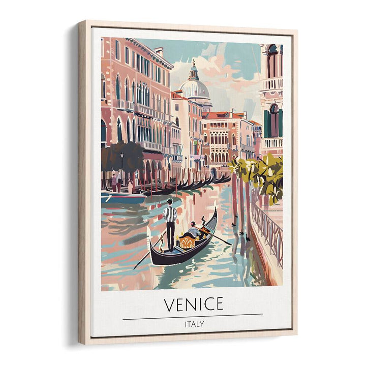 venice-italy travel posters in Oak Wood Floater Frame