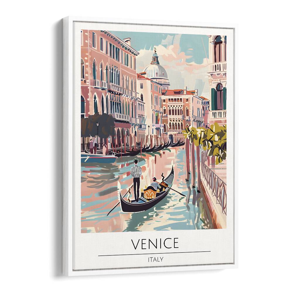 venice-italy travel posters in White Floater Frame