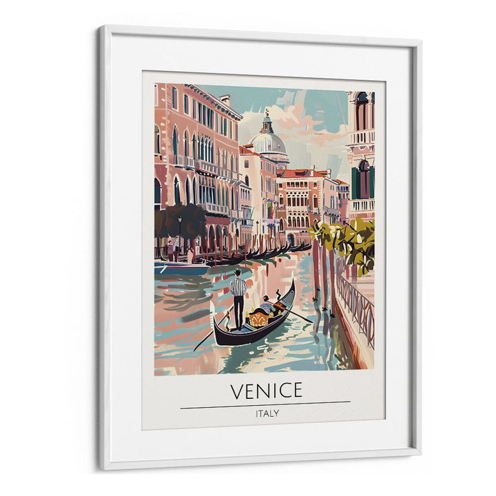 venice-italy travel posters in White Frame With Mount