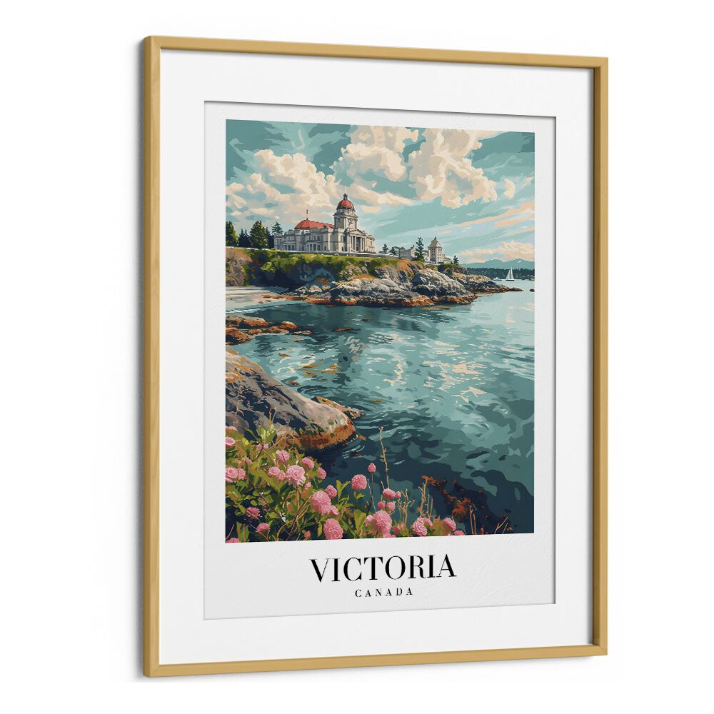 victoria-canada II travel posters in Oak Wood Frame With Mount