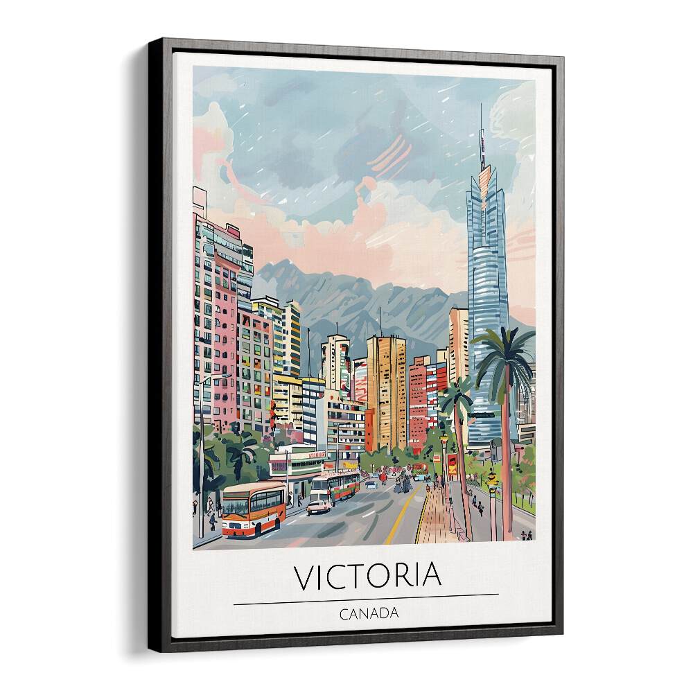 victoria-canada travel posters in Black Floater Frame