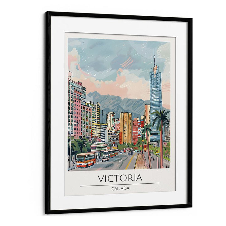 victoria-canada travel posters in Black Frame With Mount