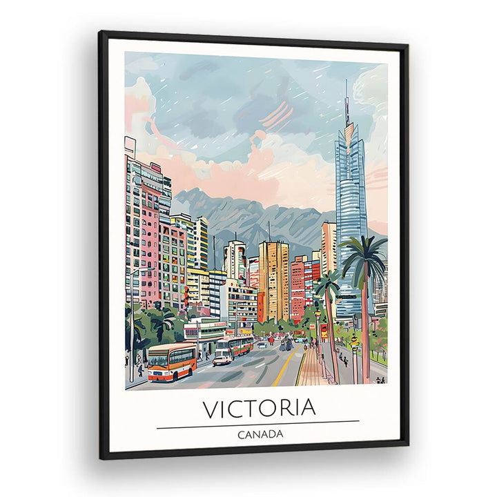 victoria-canada travel posters in Black Plain Frame