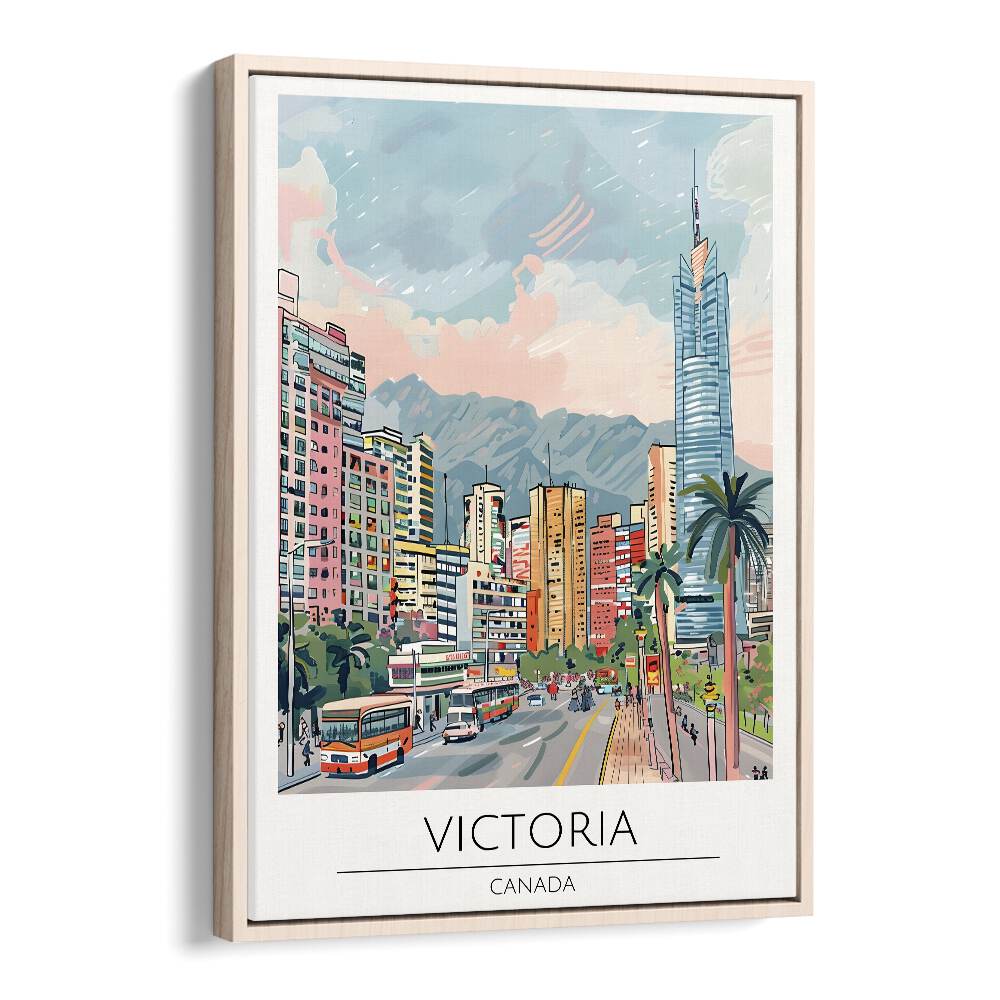 victoria-canada travel posters in Oak Wood Floater Frame