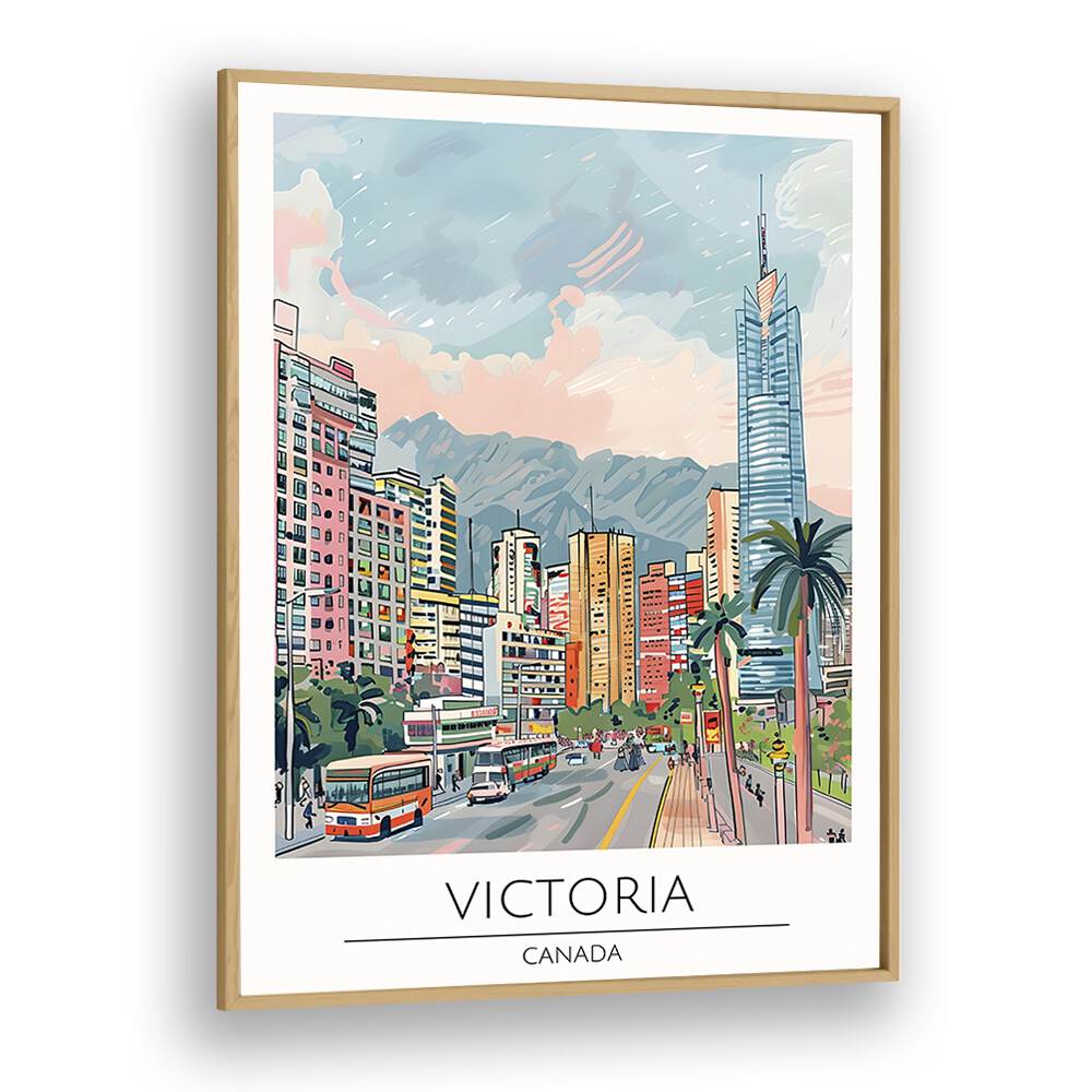 victoria-canada travel posters in Oak Wood Plain Frame