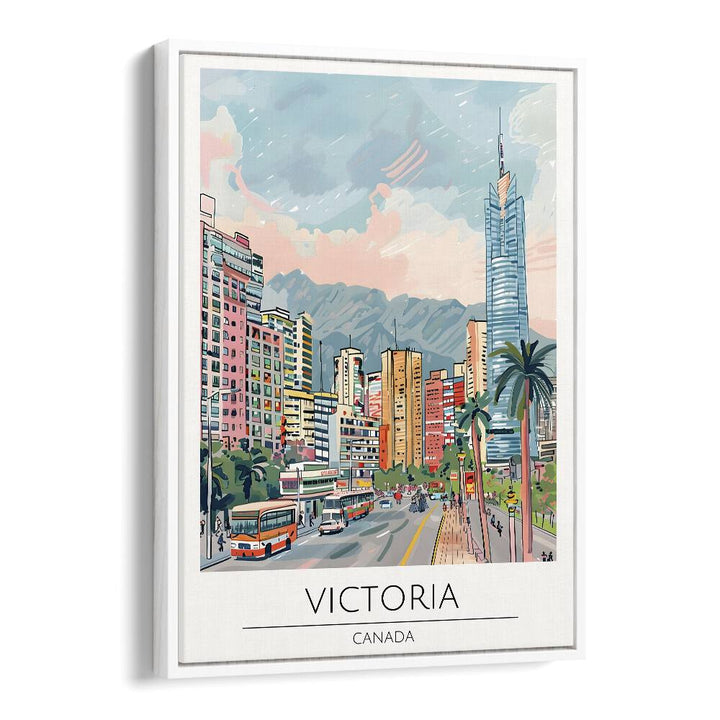 victoria-canada travel posters in White Floater Frame