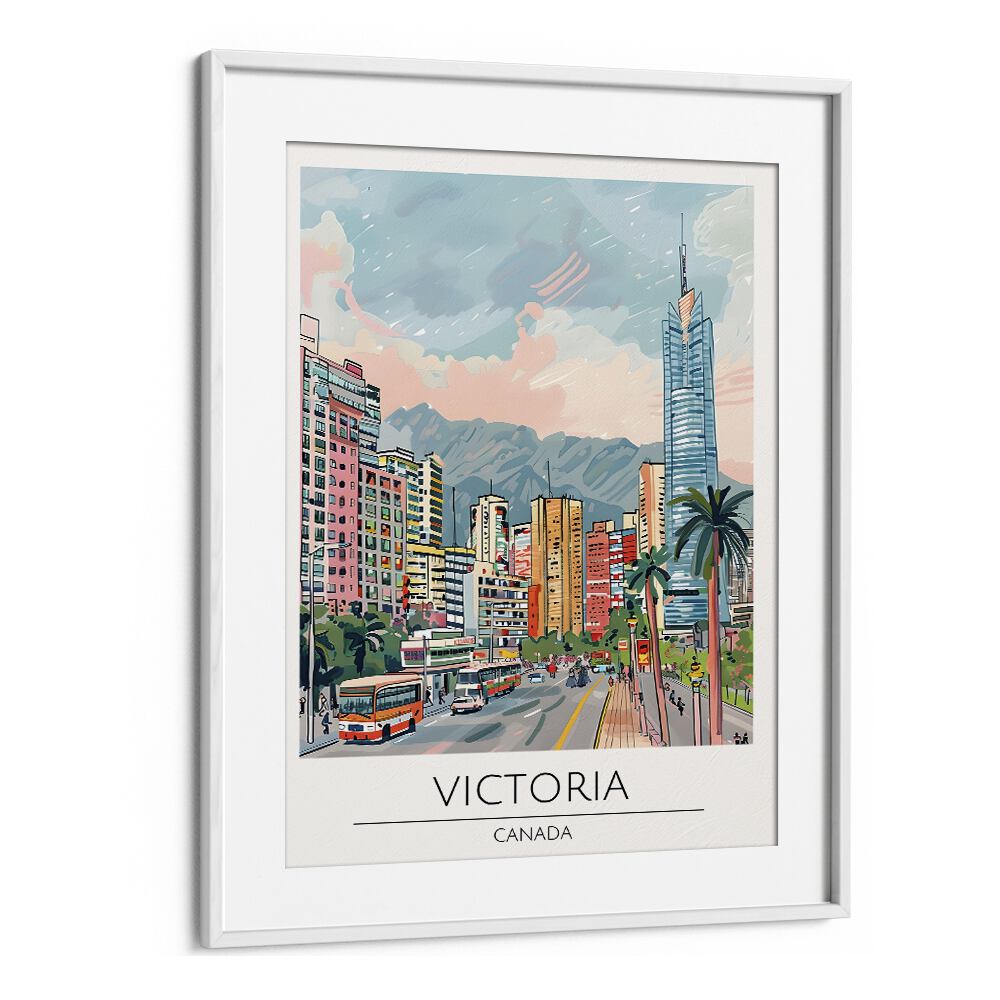 victoria-canada travel posters in White Frame With Mount