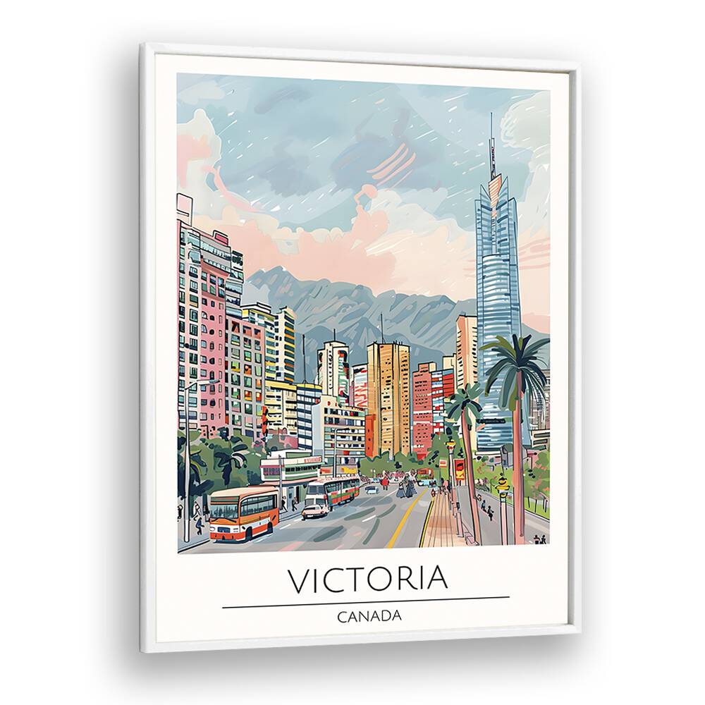 victoria-canada travel posters in White Plain Frame