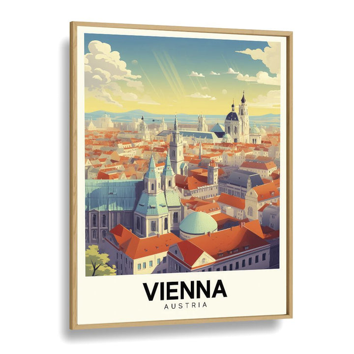 vienna-austria II travel posters in Oak Wood Plain Frame