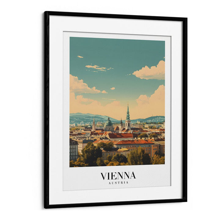 vienna-austria travel posters in Black Frame With Mount