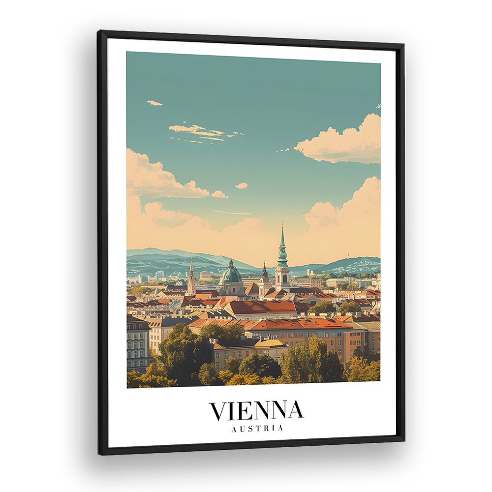 vienna-austria travel posters in Black Plain Frame