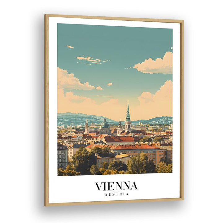 vienna-austria travel posters in Oak Wood Plain Frame