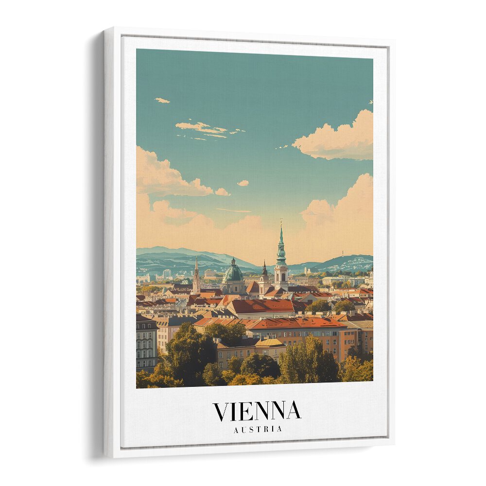 vienna-austria travel posters in White Floater Frame