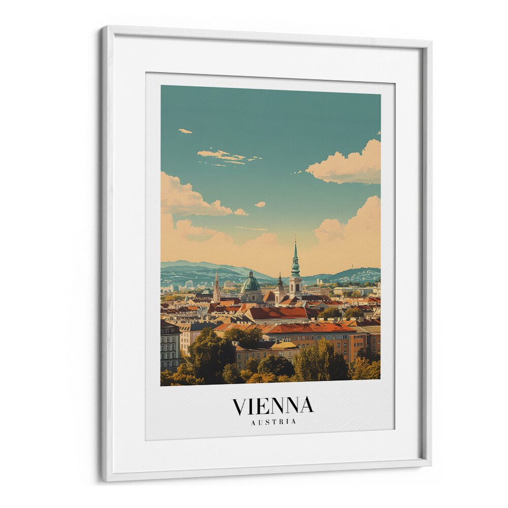 vienna-austria travel posters in White Frame With Mount