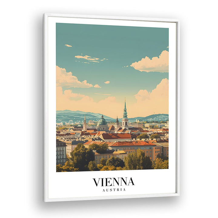 vienna-austria travel posters in White Plain Frame