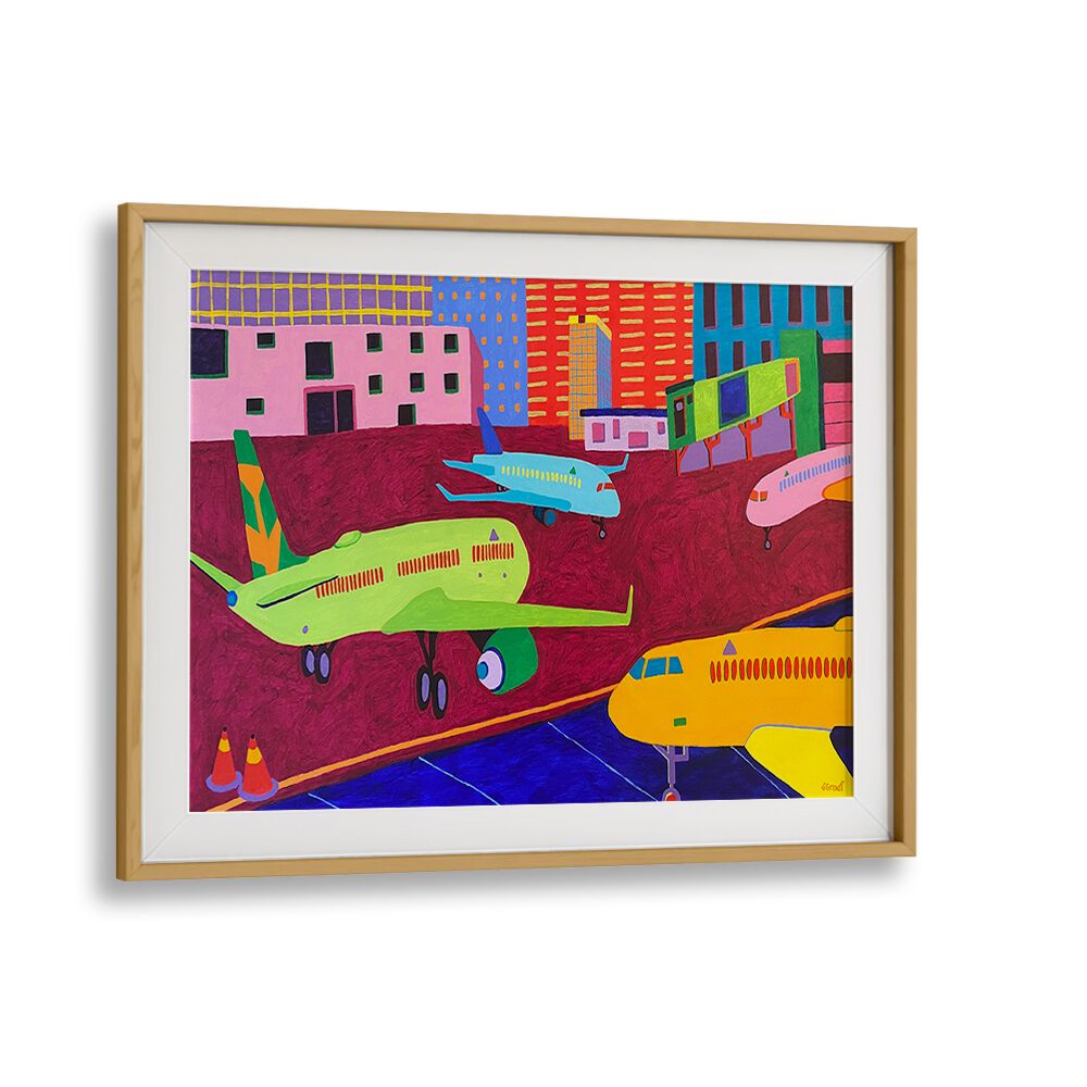 view from the gate iii landscape art prints in Oak Wood Frame With Mount