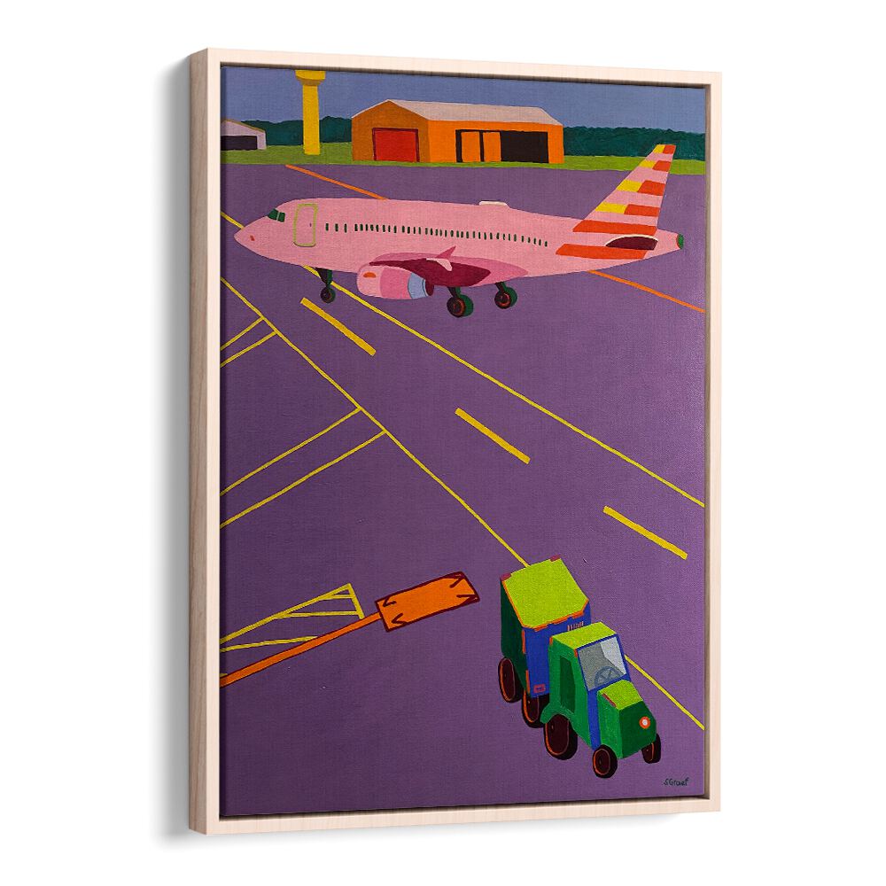 view from the gate landscape art prints in Oak Wood Floater Frame