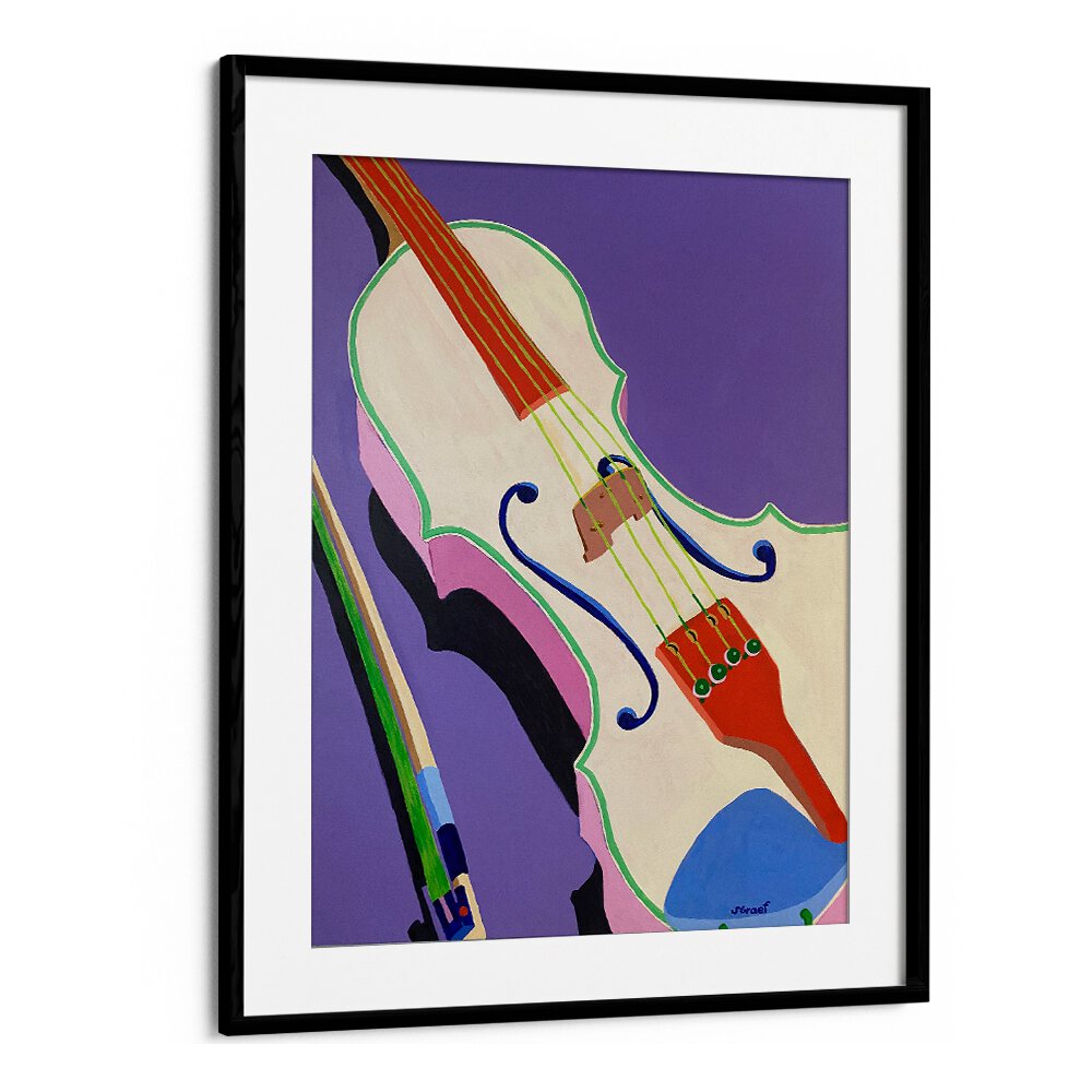 violin music art prints in Black Frame With Mount