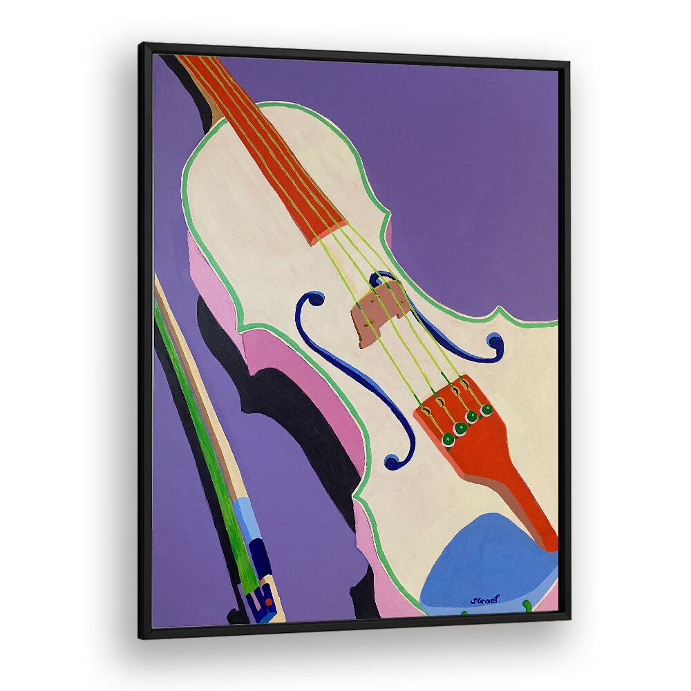 violin music art prints in Black Plain Frame