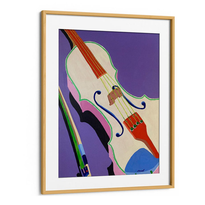 violin music art prints in Oak Wood Frame With Mount
