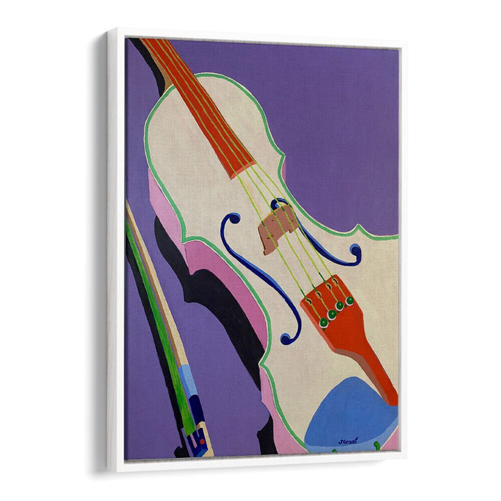 violin music art prints in White Floater Frame