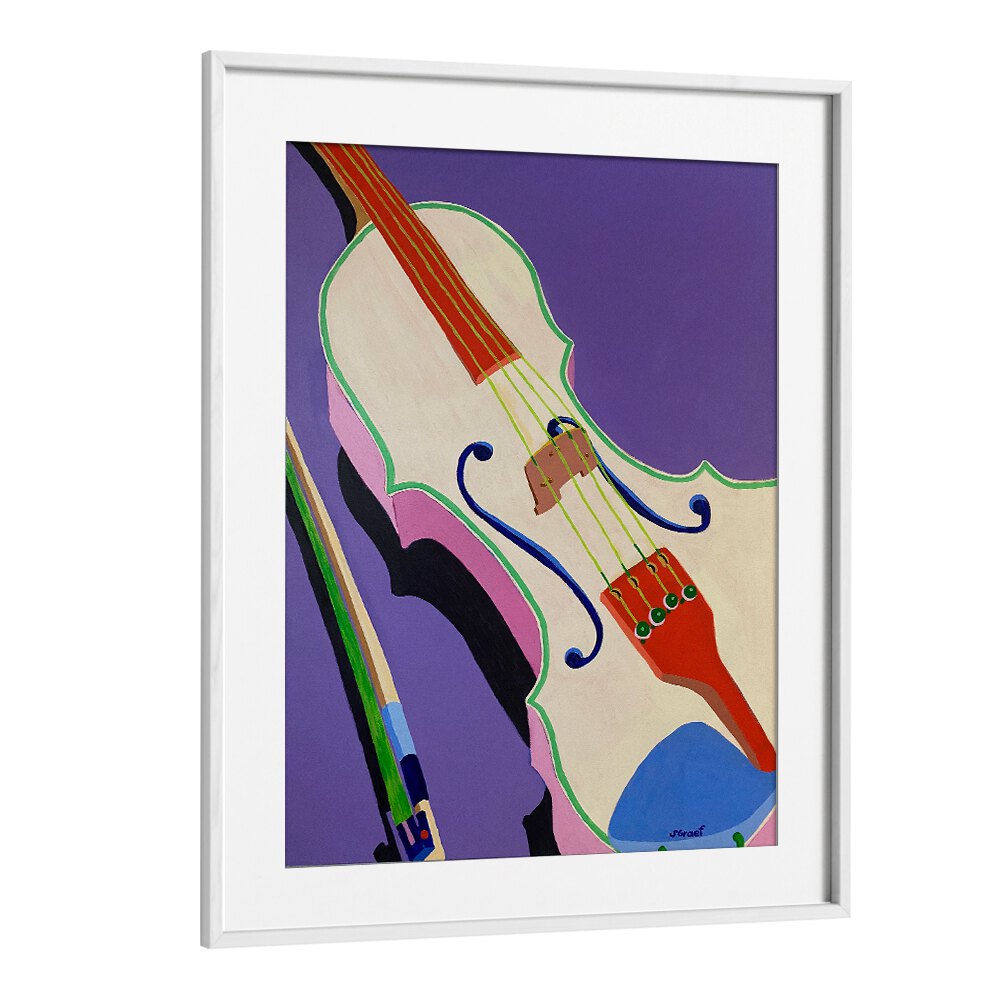 violin music art prints in White Frame With Mount