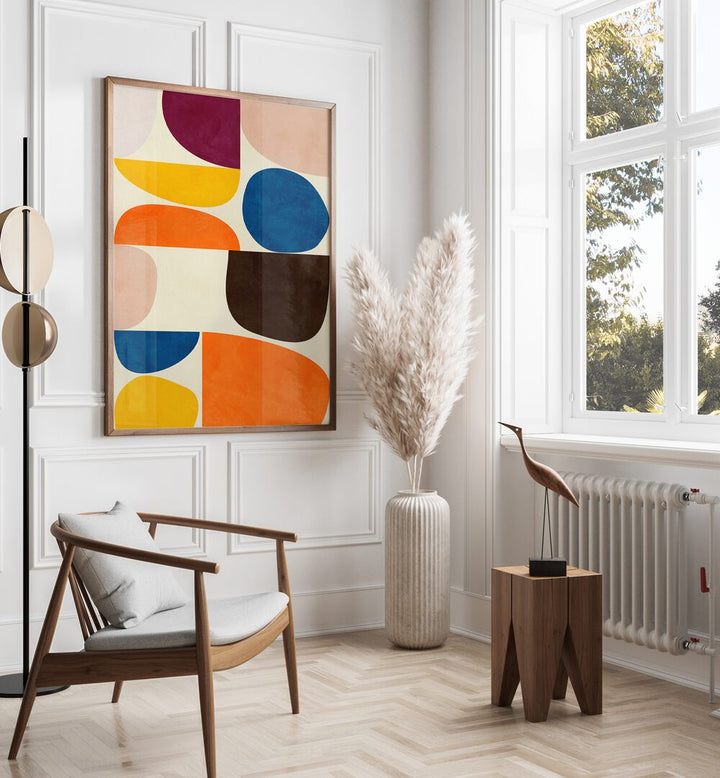 vivid bauhaus by ana rut bre abstract art abstract wall art Artwork III placed on a wall