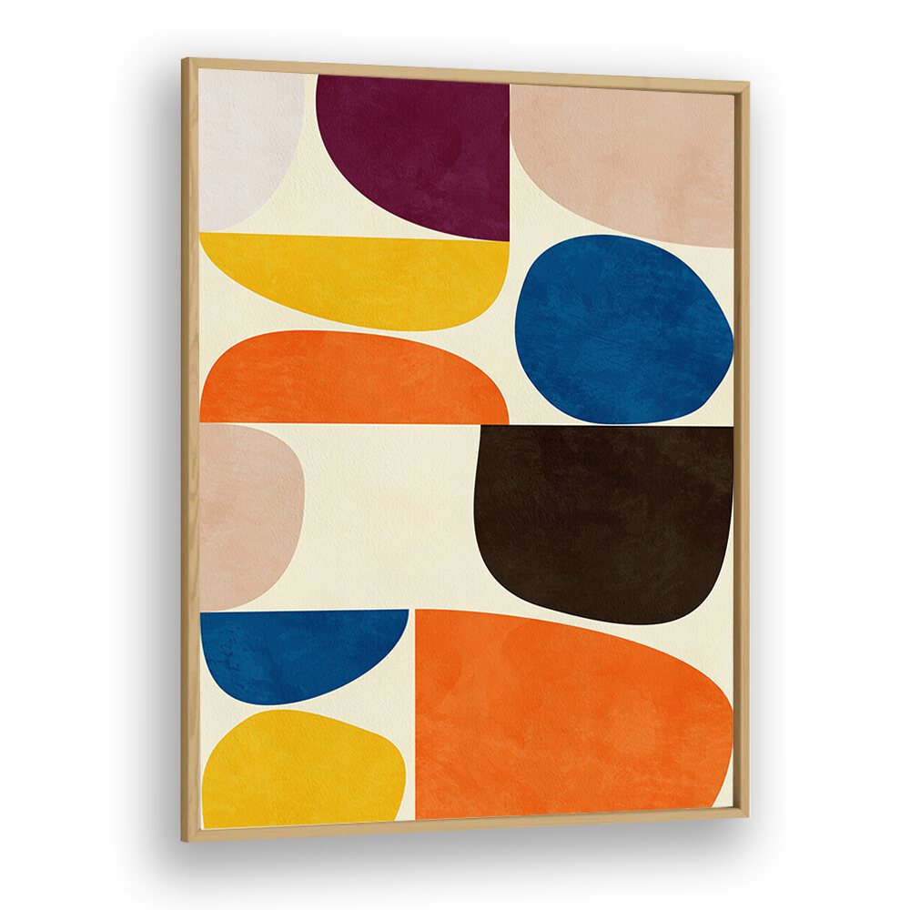 vivid bauhaus by ana rut bre abstract art abstract wall art in Oak Wood Plain Frame