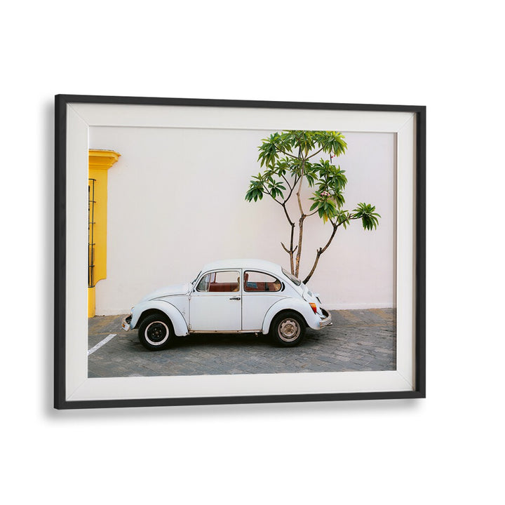 volskwagen beetle-mexico car poster in Black Frame With Mount