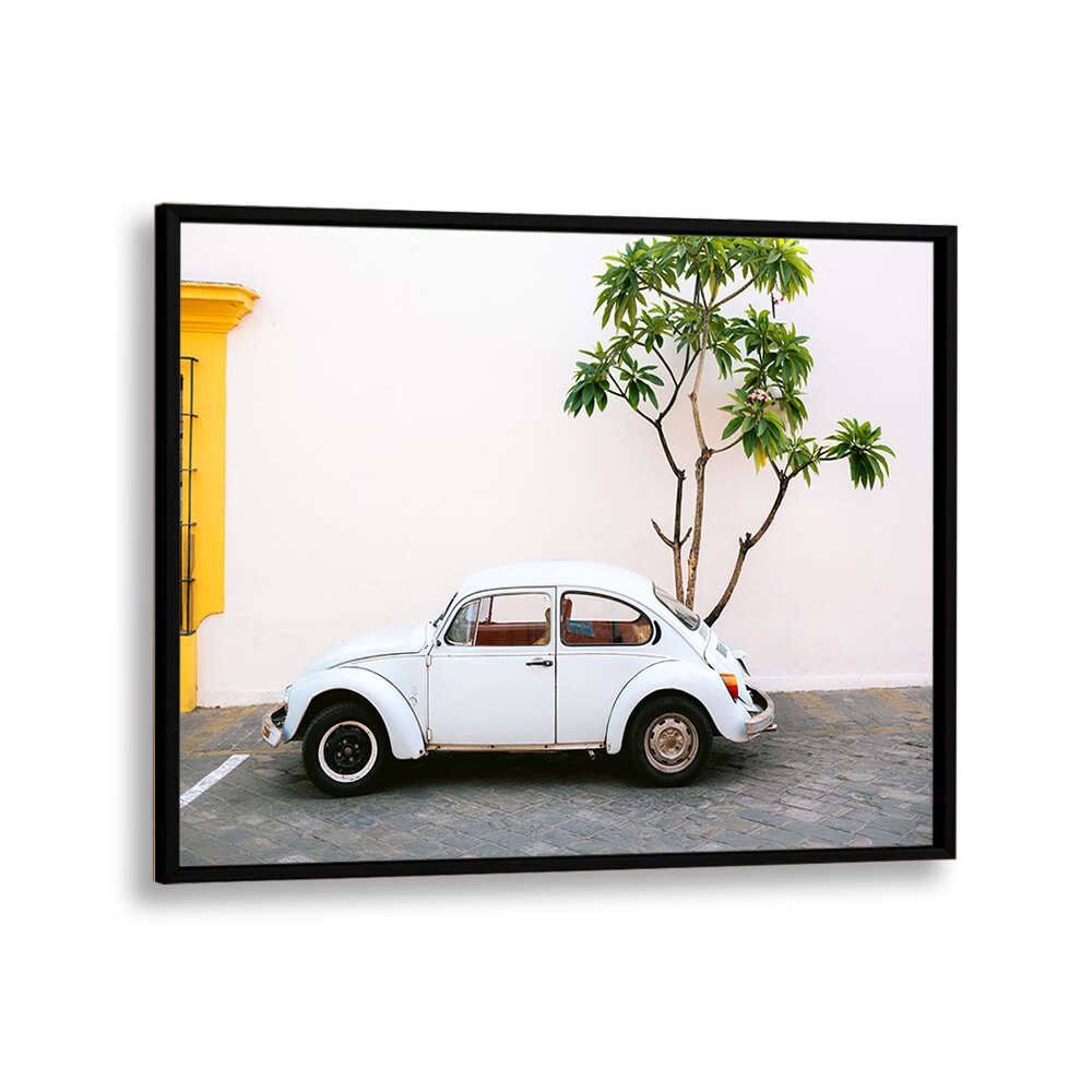 volskwagen beetle-mexico car poster in Black Plain Frame