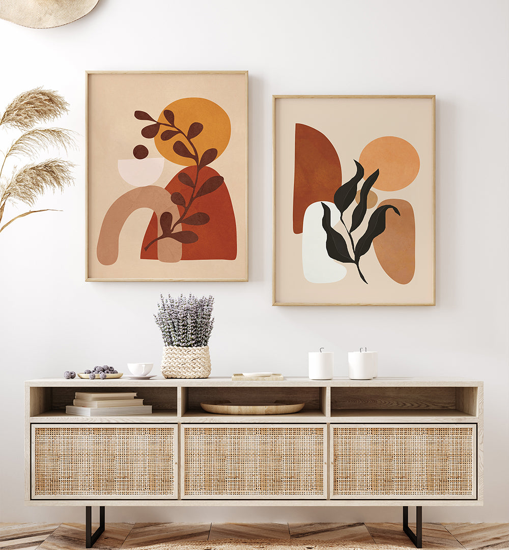 WARM EARTH FORMS , SET OF 2 PAINTINGS