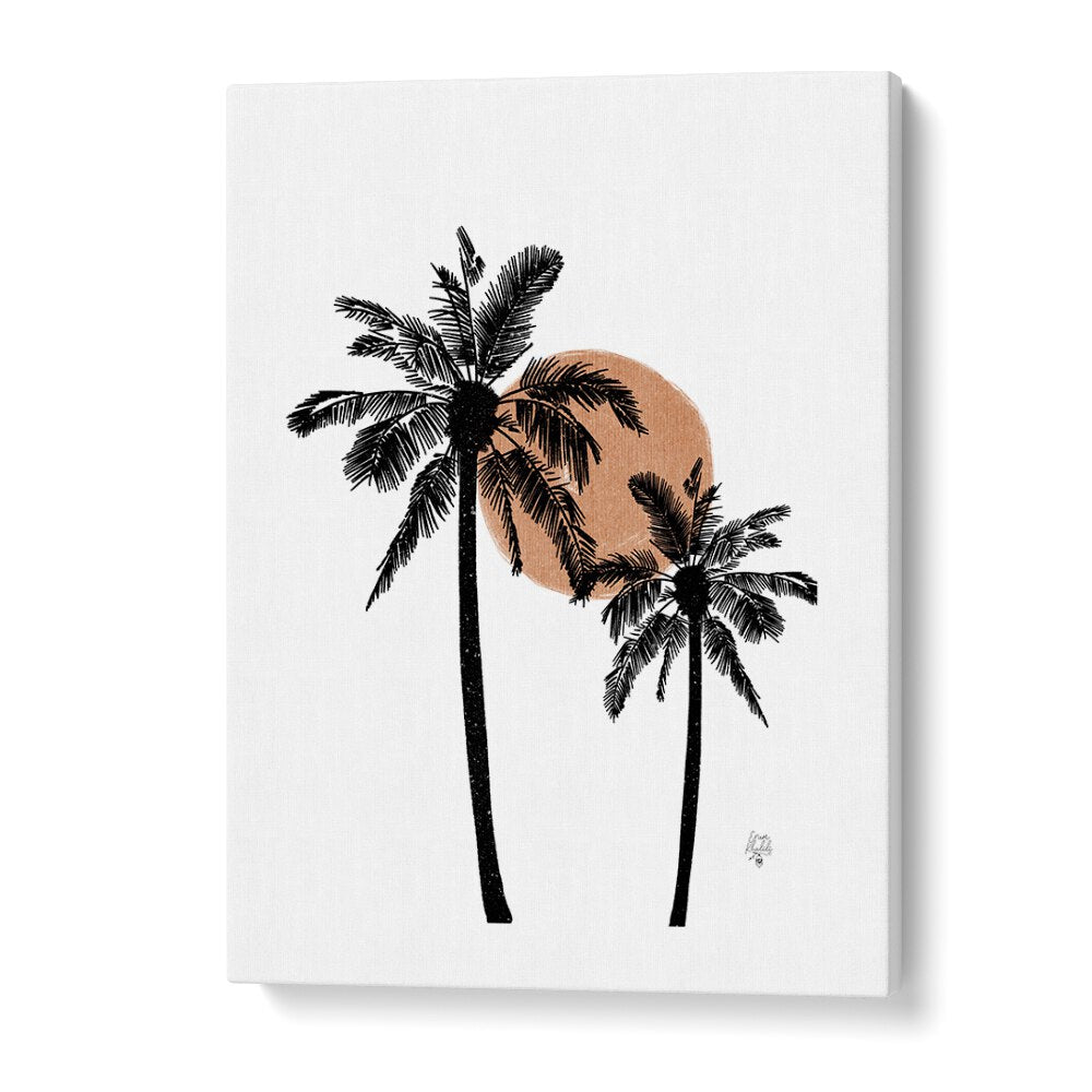 white background palm trees landscape painttings in Gallery Wrap