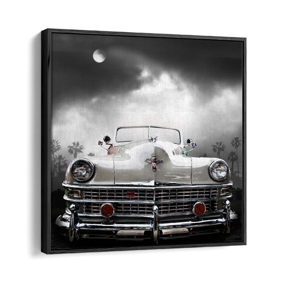 white chrysler car poster in Black Floater Frame