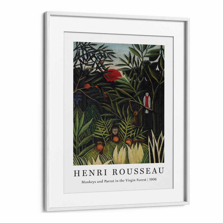 HENRI ROUSSEAU painting - PRIMAL SYMPHONY: HENRI ROUSSEAU'S 'MONKEYS AND PARROT IN THE VIRGIN FOREST' (1906) by Asianmonk