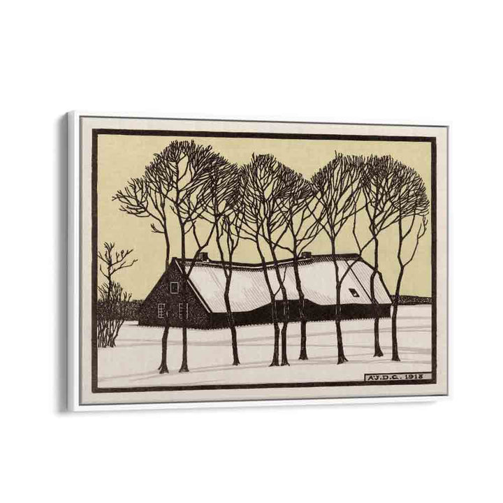 comic painting - FARM IN THE SNOW (1918) by Asianmonk