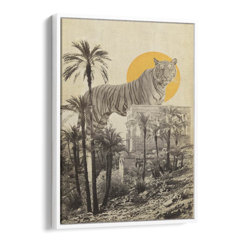 GIANT TIGER IN RUINS BY FLORENT BODART, SURREAL ART PRINTS