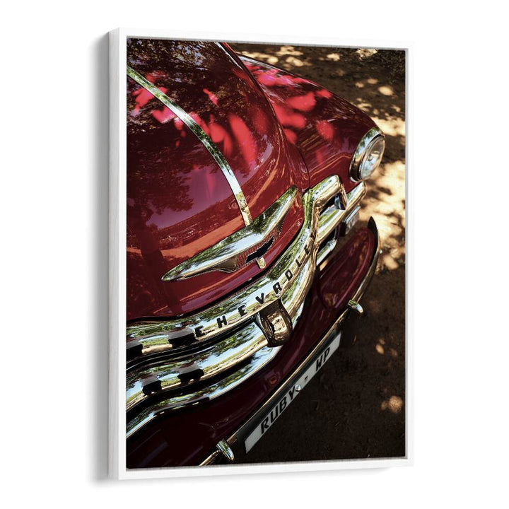 chevy II car poster in White Floater Frame