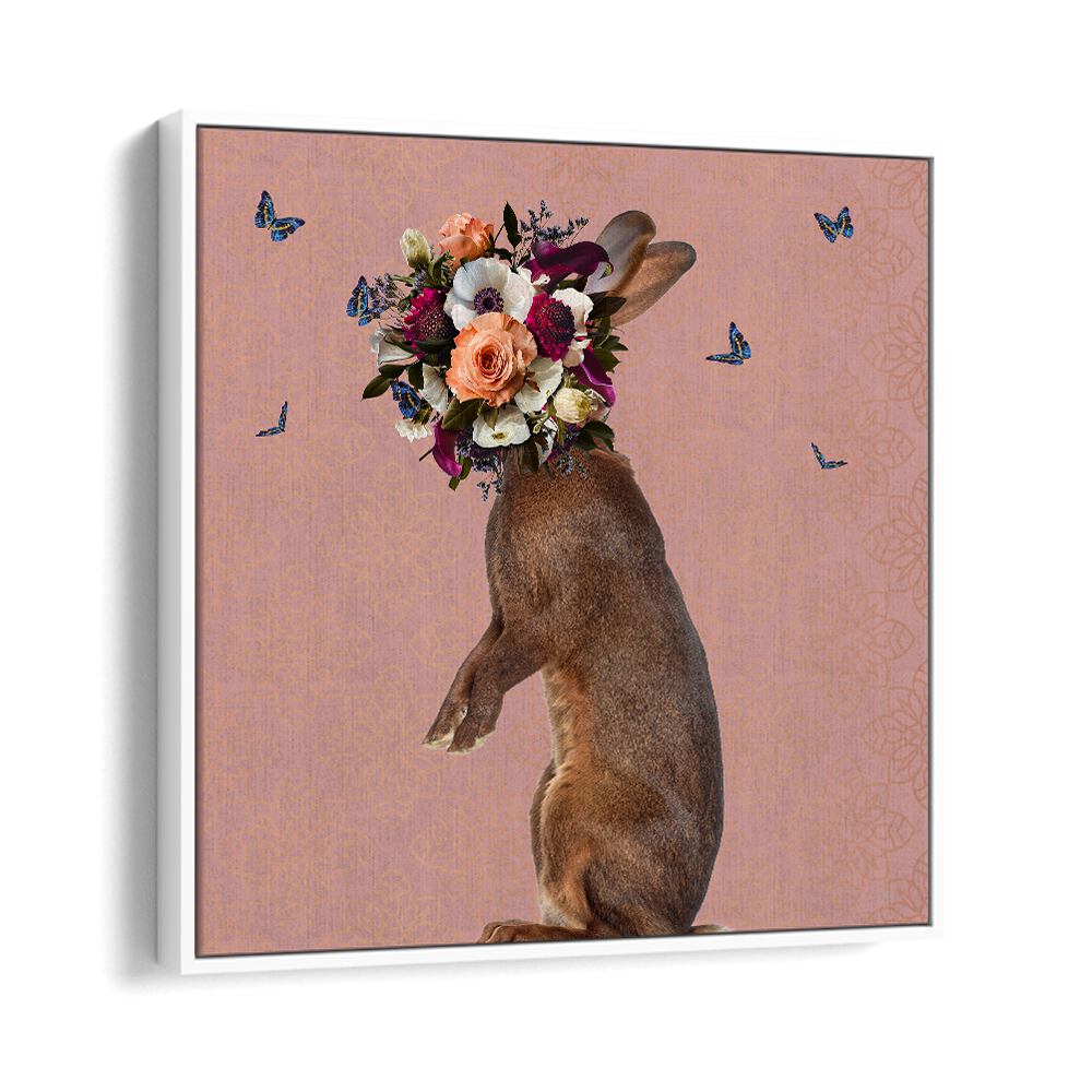 Juliya painting - SPRING FLOWER BONNET ON RABBIT by Asianmonk