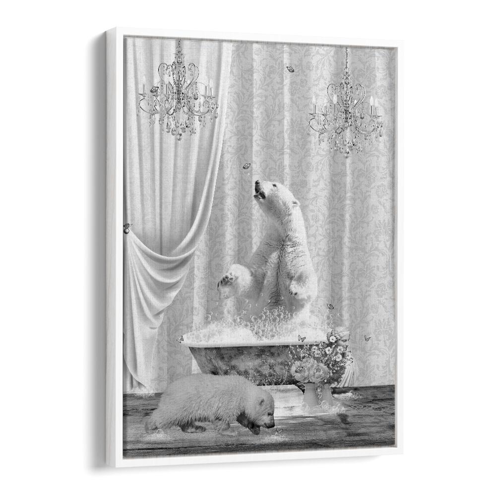 Quotes painting - POLAR BEARS A BUBBLES BLACK A WHITE by Asianmonk